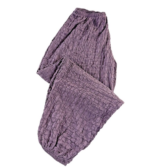 NWOT Zara High-Waisted Balloon Style Joggers Eggplant Textured Bohemian Large - Picture 4 of 10